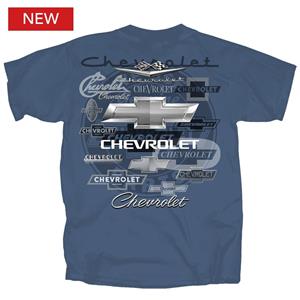 (image for) Chevrolet All Logos T-Shirt Blue LARGE