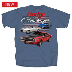 (image for) Dodge Challenger Red White & Blue T-Shirt Blue LARGE