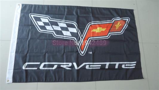 (image for) Corvette C7 Flag Black 150x90cm