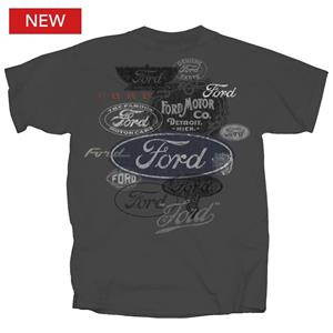 (image for) Ford All Logos T-Shirt Grey LARGE