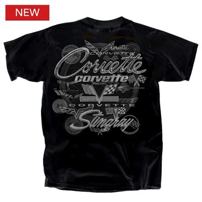 (image for) Corvette All Logos T-Shirt Black LARGE