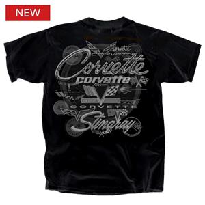 (image for) Corvette All Logos T-Shirt Black LARGE